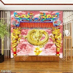 Tranh Rồng tài lộc trang trí Tết