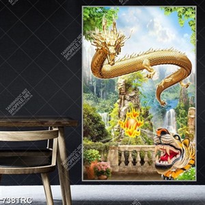 Tranh tài lộc Rồng và phong cảnh đẹp