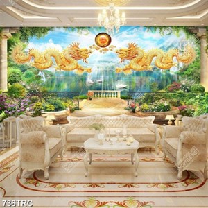 Tranh Hổ và Rồng phong thuỷ in chất lượng cao