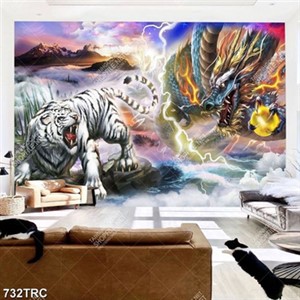 Tranh sơn dầu Hổ trắng in uv đẹp