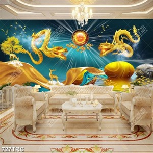 Tranh ghép song long in kính đẹp