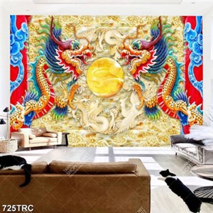 Tranh giả ngọc song long in chất lượng cao