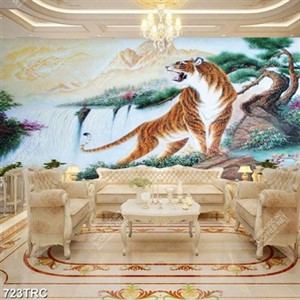Tranh sơn dầu hổ trên núi