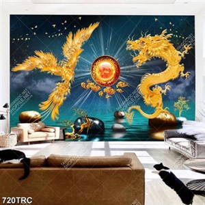 Tranh tài lộc rồng phụng trang trí Tết