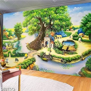 Tranh cây đa lớn đầu làng in uv