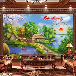 Tranh quê hương Việt Nam file psd