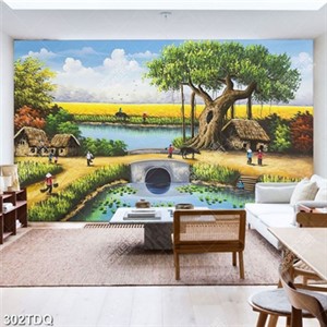Tranh phong cảnh đồng quê xưa trang trí phòng
