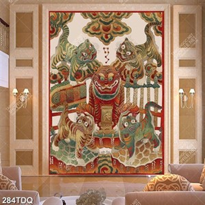 Tranh ngũ hổ trang trí phòng khách chất lượng cao