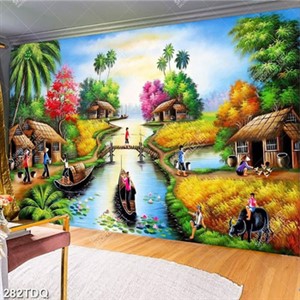 Tranh những cô thôn nữ bên dòng sông đẹp nhất in uv