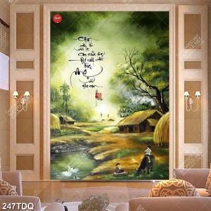 Tranh sơn dầu thư pháp nghệ thuật decor tường