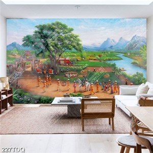 Tranh cảnh rước dâu trên làng quê khổ ngang đẹp nhất