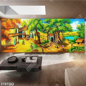 Tranh làng quê khổ ngang trang trí tường