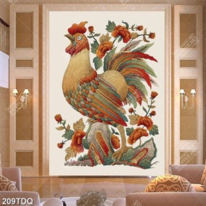 Tranh vẽ con gà trang trí phòng chất lượng cao