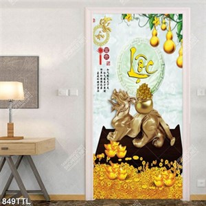 Tranh giả ngọc kỳ lân cõng tiền vàng file gốc