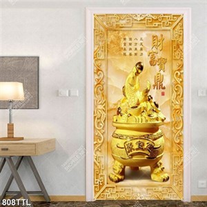 Tranh trang trí nội thất cá chép ngậm vàng