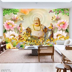 Tranh phúc lộc vẹn toàn gắn tường in kính