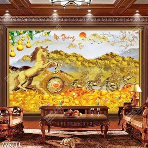 Tranh gắn tường mã thượng phát tài in kính