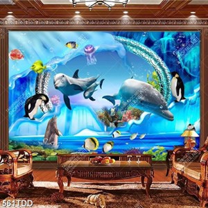 Tranh đàn cá heo trang trí phòng bé