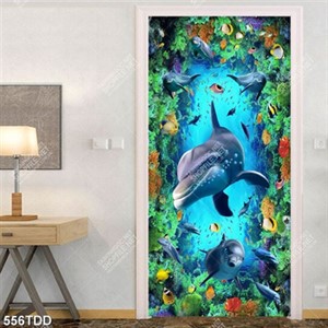 Tranh 3D đại dương và cá heo chất lượng cao