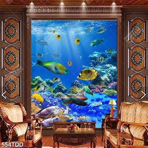 Tranh psd đáy đại dương xanh