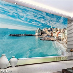 Tranh thành phố biển chất lượng cao