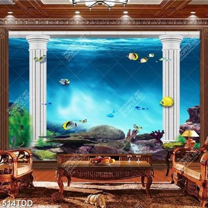 Tranh 3D đại dương trang trí tường chất lượng cao