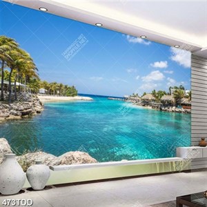 Tranh phong cảnh khu resort psd