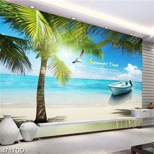 Tranh phong cảnh biển bà hàng dừa psd