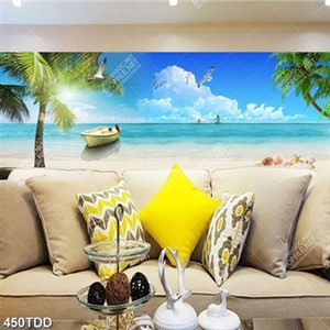 Tranh in kính chất lượng cao bãi biển đại dưỡng xanh