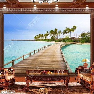 File tranh gốc cây cầu bắc qua đảo nhỏ