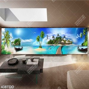 Tranh bếp đại dương và hòn đảo xanh psd