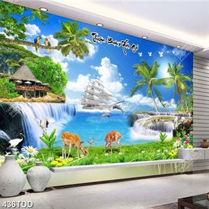 Tranh đại dương thuận buồm xuôi gió psd