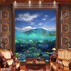 Tranh san hô đáy biển file psd