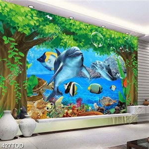 Tranh psd đôi cá heo chất lượng cao