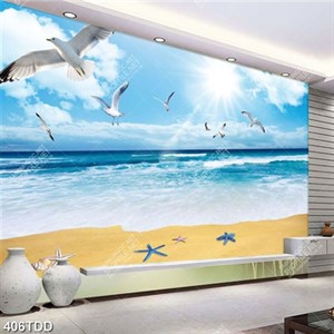 Tranh mặt biển và đàn chim hải âu file gốc