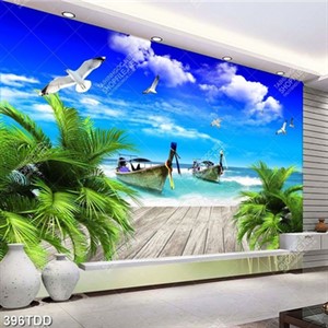 Tranh psd phong cảnh biển trang trí phòng khách