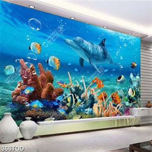 File tranh psd san hô và cá heo