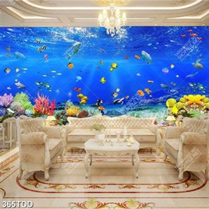 Tranh đại dương san hô và cá heo đẹp độc đáo psd