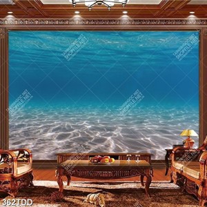 Tranh mặt nước gợn sóng dưới đáy đại dương