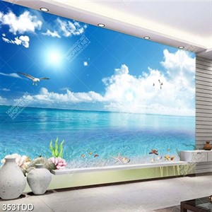 Tranh psd cảnh biển đại dương đẹp tranh trí phòng khách