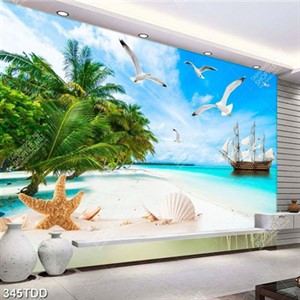 Tranh biển và chim hải âu file chất lượng cao