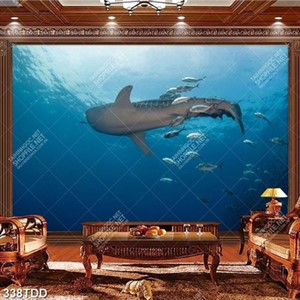 Tranh cá voi xanh và đại dương chất lượng cao