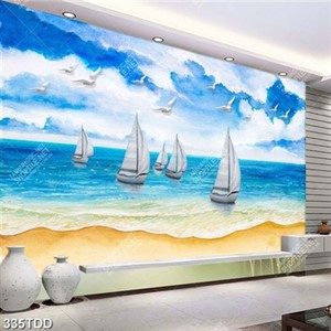 Tranh đoàn thuyền trên biển chất lượng cao