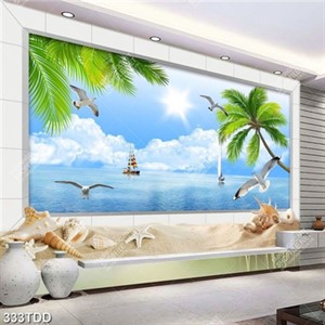 Tranh phong cảnh biển và chim hải âu