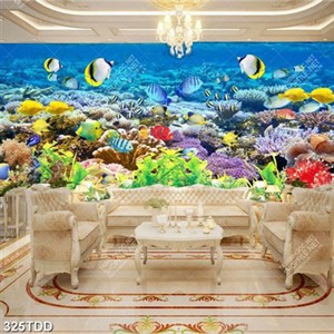 Tranh đàn cá và san hô dưới biển psd