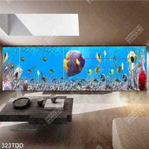 Tranh 3D đàn cá dưới đáy đại dương psd