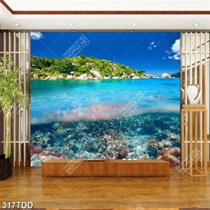 File tranh gốc mặt biển và hòn đảo psd