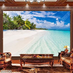 Tranh hòn đảo trên bãi biển xanh file gốc