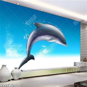 Tranh cá heo nhảy múa trên mặt biển