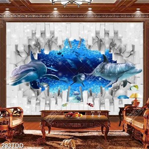 Tranh cặp đôi cá heo trang trí tường đẹp